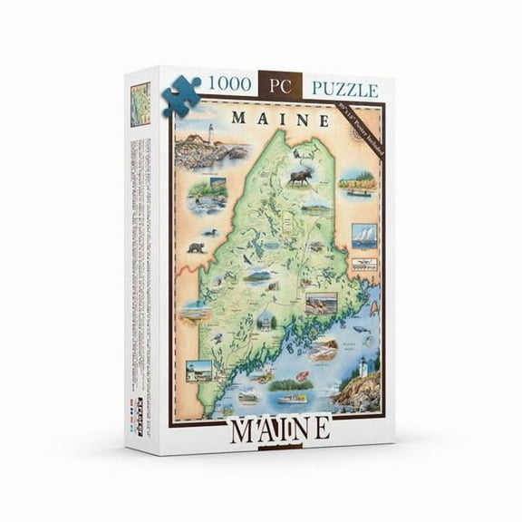 Xplorer Maps PZMCB_ME Maine State Map Jigsaw Puzzle - 1000 Pieces