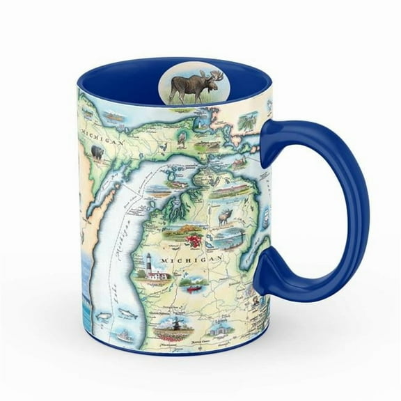 Xplorer Maps MUGCM_MI Michigan State Map Ceramic Mug
