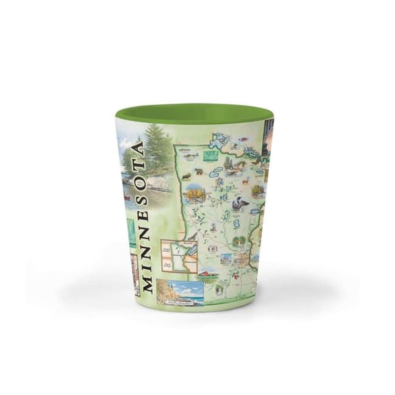 Xplorer Maps SG_MN Minnesota State Map Ceramic Shot Glass