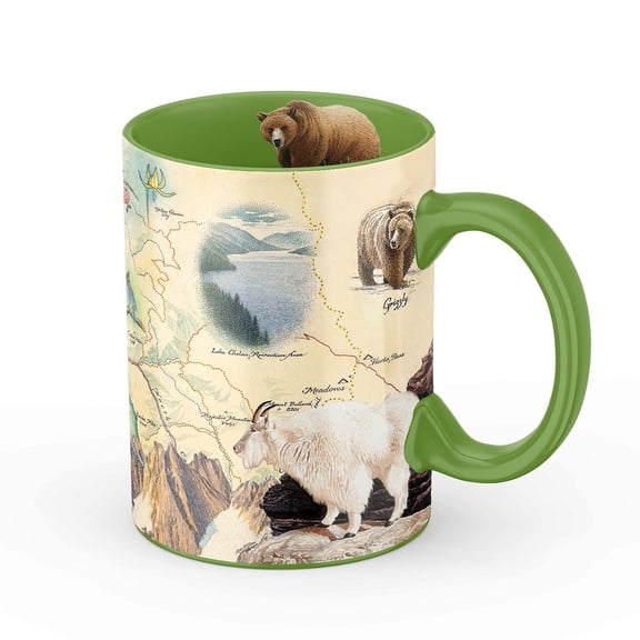 Xplorer Maps North Cascades National Park Map Ceramic Mug (Large 16oz) Coffee Cup, Tea, Cocoa, Hot Chocolate, Brew Mugs, and Cold Drinks, BPA-FREE - For Office, Home, Gift (Individual Mug)