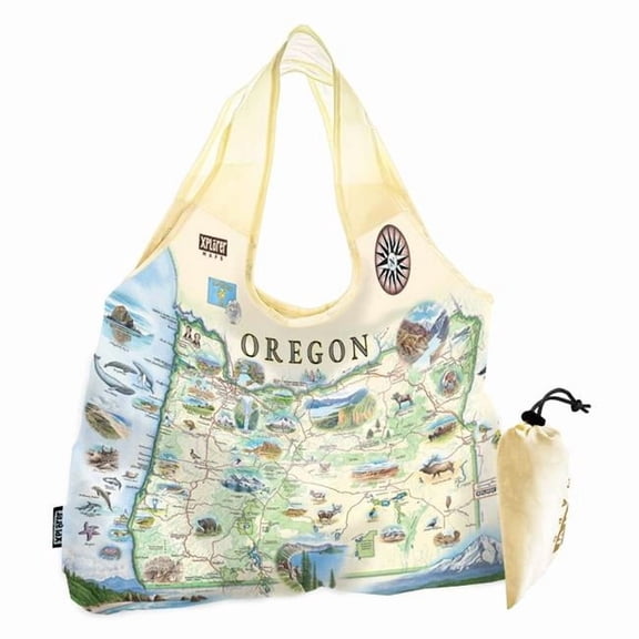 Xplorer Maps PTOTE_OR Oregon State Map Pouch Tote Bag