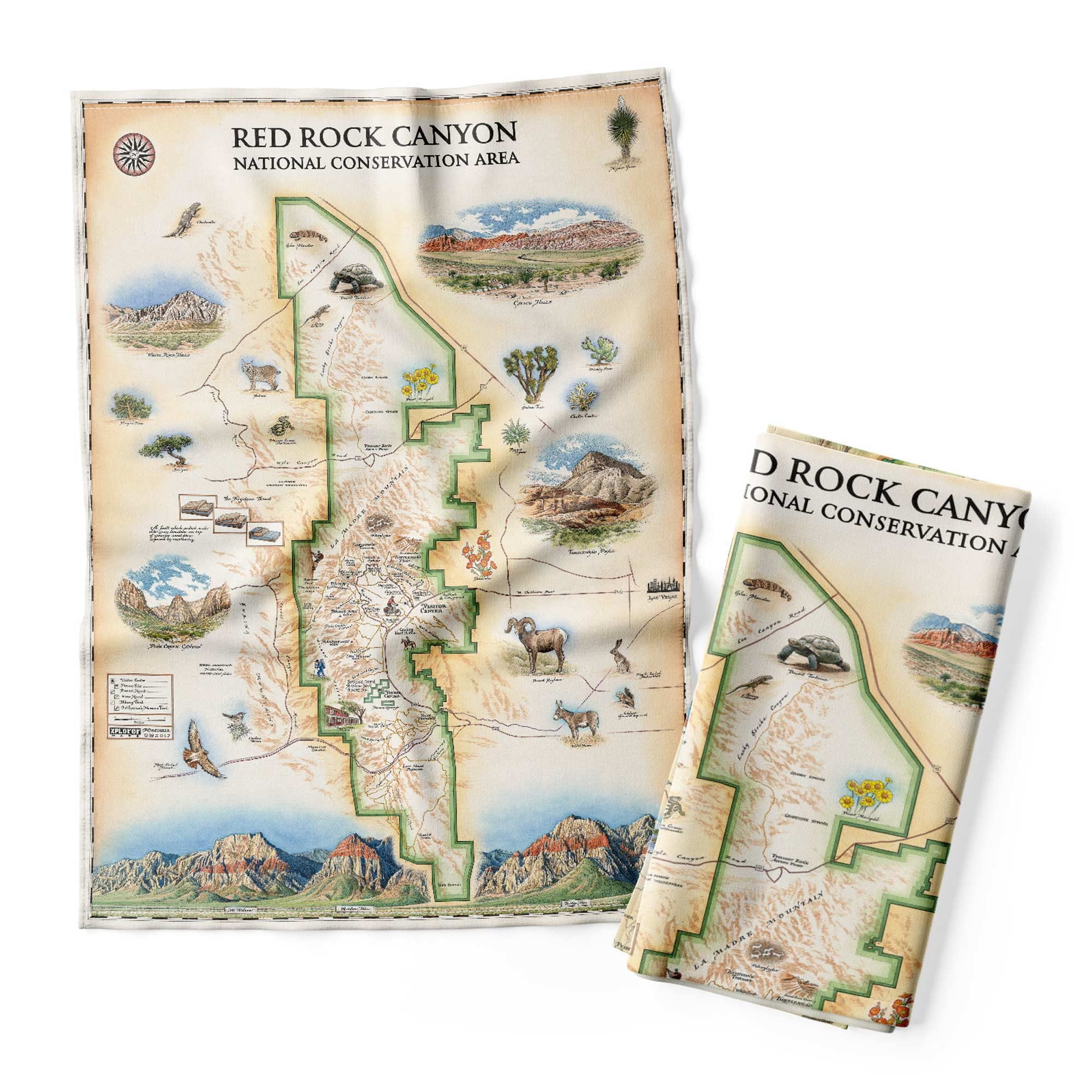 Xplorer Maps Red Rock Canyon National Park Map Decorative Flour Sack ...