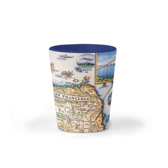 Xplorer Maps SG_SFB San Francisco Bay Map Ceramic Shot Glass