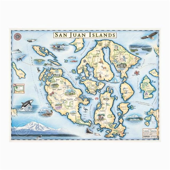 Xplorer Maps MAP_SJI San Juan Islands Hand-Drawn Map