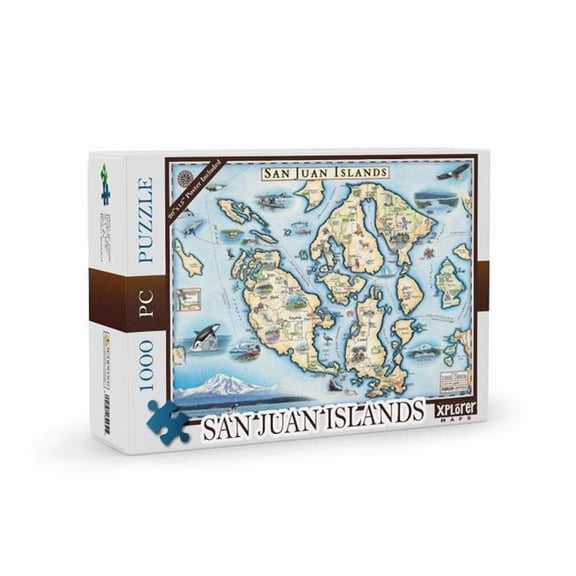 Xplorer Maps PZMCB_SJI San Juan Islands Map Jigsaw Puzzle - 1000 Pieces