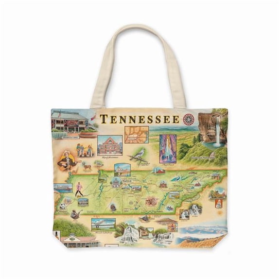 Xplorer Maps CTOTE_TN Tennessee Map Canvas Tote Bag