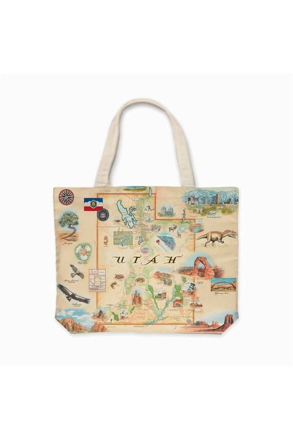 CTOTE_UT Utah Map Canvas Tote Bag