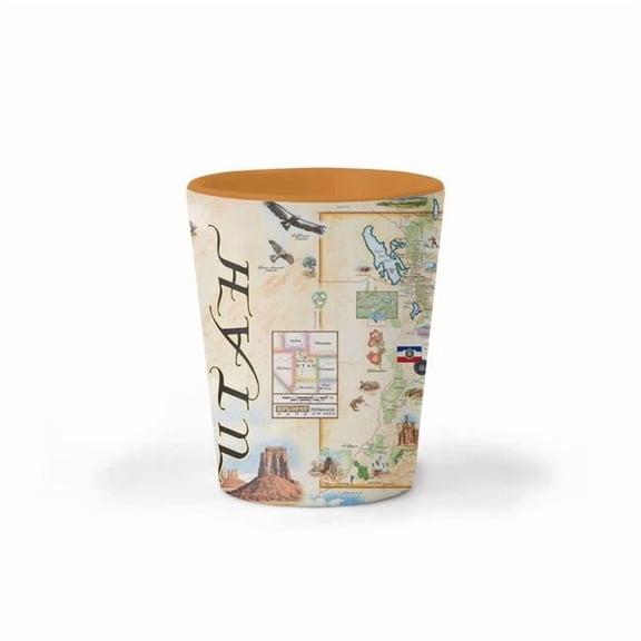 Xplorer Maps SG_UT Utah Map Ceramic Shot Glass