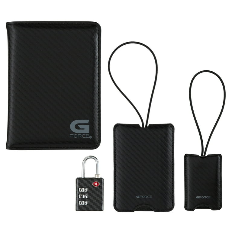 G Force Xplorer 4 Piece Mens Travel Set with RFID Passport Holder