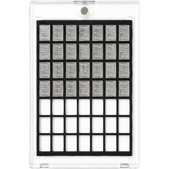 XplrsAttic 49-Slot Display Case for 1g Valcambi-Style Bars, Case Only