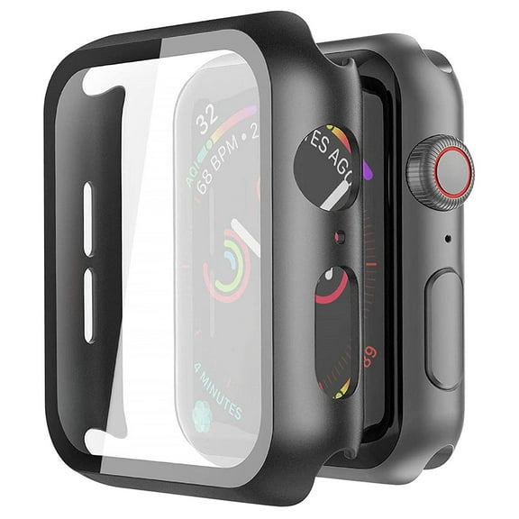 Xpm Case for Apple Watch Series 7 45mm Ultra Slim PC with Built in Clear Screen Protector Snap-on Full Coverage Frame Cover for iWatch Series 7 (45mm) - Black