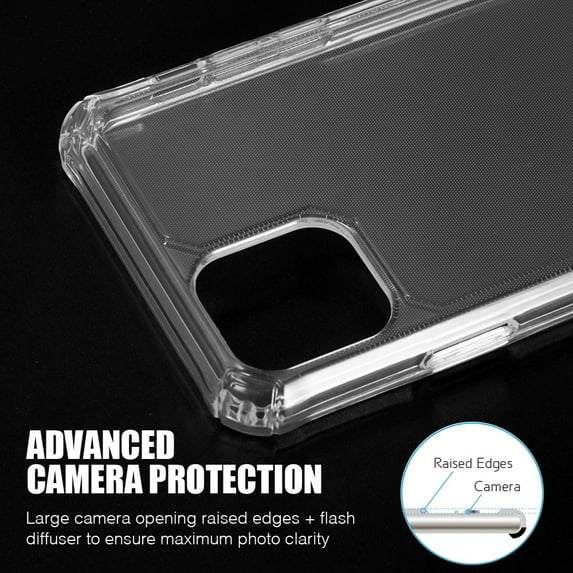 Xpm Case for Apple iPhone 13 Pro (6.1") Air Armor Transparent Hybrid Shock-Absorbing Corners Soft TPU + Hard Polycarbonate Frame Cover for iPhone 13 Pro - Clear