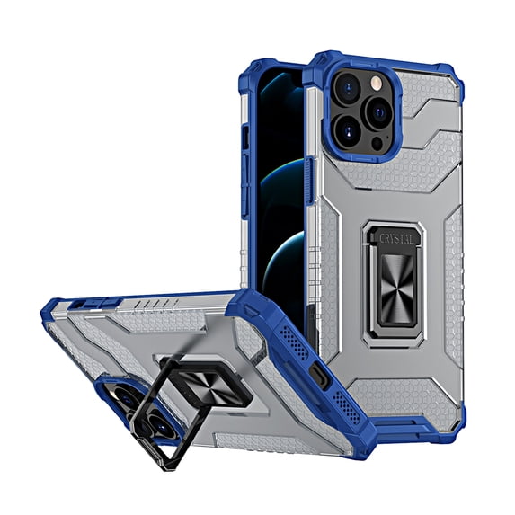 Xpm Case for Apple iPhone 13 Pro Max (6.7") Rugged Hybrid Armor Magnetic Kickstand Ring Holder Anti-Shock Corner & Camera Cover for iPhone 13 Pro Max - Blue