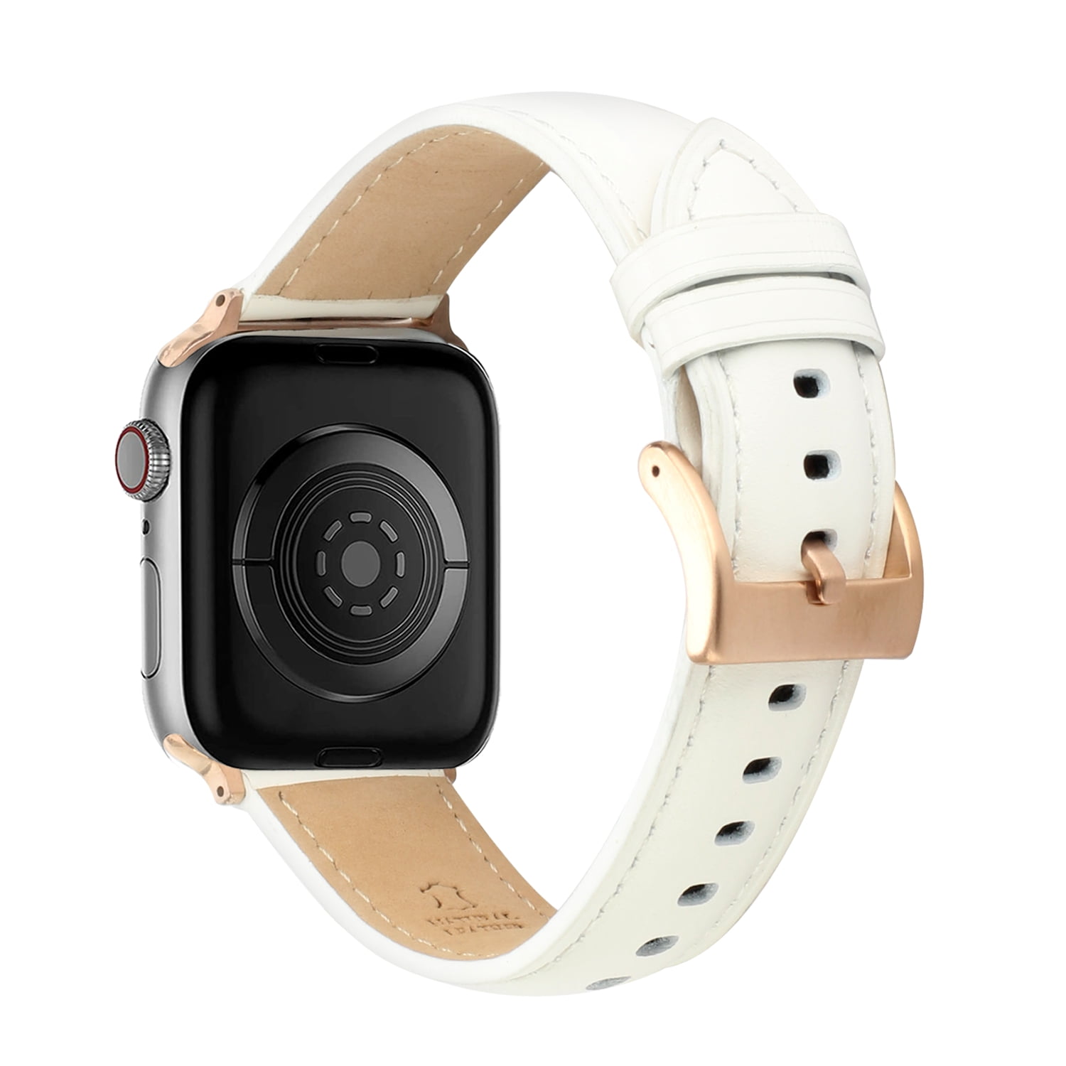 NEW White Luxury Design Apple Watch Band Soft Slim Leather White Apple Watch Band – Fancy Bands main image 3