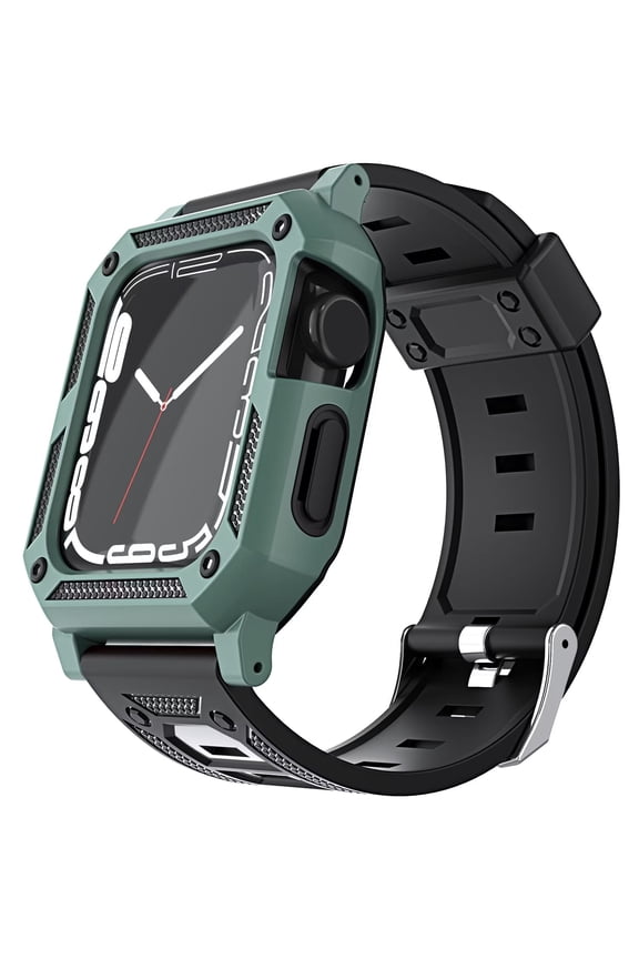 Xpm Compatible with Apple Watch Size 38/40/41mm Shockproof Durable Sport Rugged Case Band Full Protection Tough with Strap Protective Cover [ Green ]