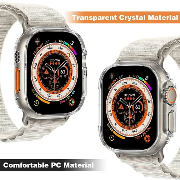 Xpm Screen Protector for Apple Watch 45mm Series 9 Slim PC with Built in Clear Screen Protector Snap-on Full Coverage Shell TPU + Hard PC Frame for iWatch 45 MM - Clear