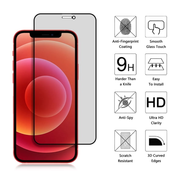 Xpm Screen Protector for Apple iPhone 13 /13 Pro (6.1") Privacy Tempered Glass Screen Protector Full Coverage True Anti-spy Cover for iPhone 13 Pro /13 - Black