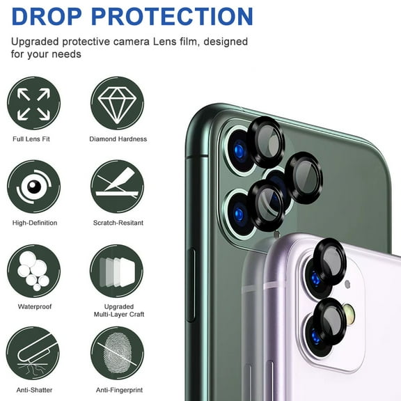 Xpm Screen Protector for Apple iPhone 13 (6.1") Camera Lens Protector Tempered Glass Rear Back Circle Camera Protective Lens Shield Anti-Glare - Clear / Black