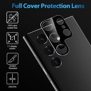 Xpm Screen Protector for Samsung Galaxy S22 Ultra Camera Lens Protector Tempered Glass Rear Back Camera Protective Shield Anti-Glare, Case Friendly - Black