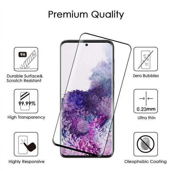 Xpm Screen Protector for Samsung Galaxy S22 Ultra Full-Coverage Tempered Glass Screen Protector [2.5D Round Edge] Tempered Glass Film 0.25mm Full Cover