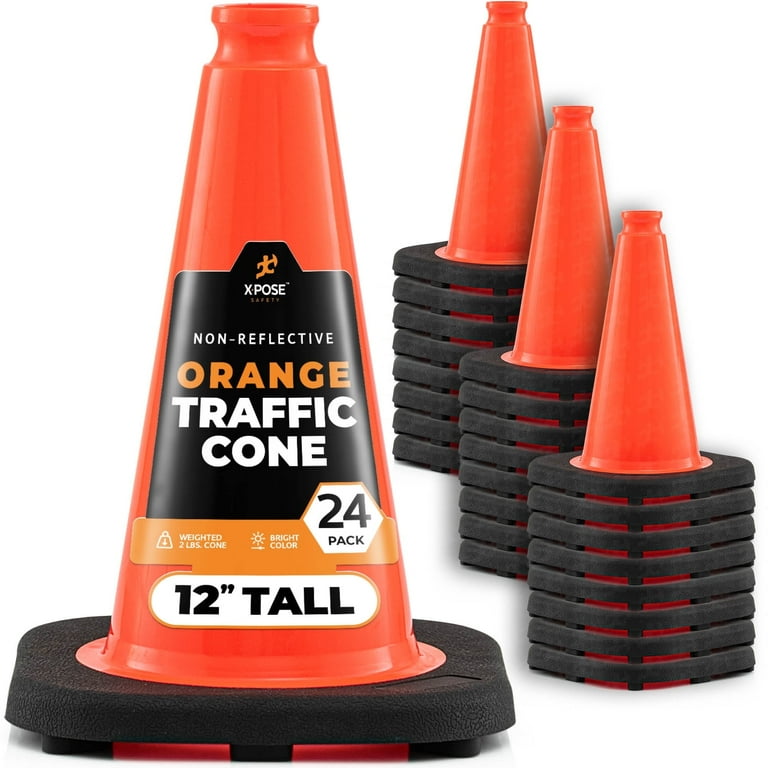 Xpose Safety 12 Inch Orange Traffic Cones - Multipurpose PVC