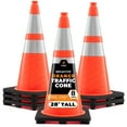 thumbnail image 1 of Xpose Safety 28 Inch Orange Traffic Cones with 6" & 4" Collar, Multipurpose PVC Plastic Safety Cone for Parking, Soccer, Caution, Kids and Construction (8 pack), 1 of 7