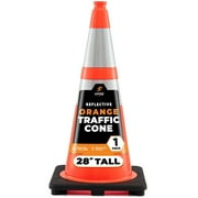 Xpose Safety 28 Inch Orange Traffic Cones with 6" & 4" Collar, Multipurpose PVC Plastic Safety Cone for Parking, Soccer, Caution, Kids and Construction