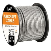 Xpose Safety American Wire Gauge 250 Feet Steel Aircraft Cable Wire