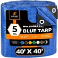 thumbnail image 1 of Xpose Safety Better Blue Poly Tarp 40' x 40' - Multipurpose Protective Cover - Lightweight, Durable, Waterproof, Weather Proof - 5 Mil Thick Polyethylene, 1 of 8