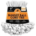 thumbnail image 1 of Xpose Safety Bungee Ball Cords – 9” 100 Pack – Heavy Duty White Stretch Rope with Ball Ties, 1 of 5