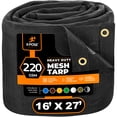 thumbnail image 1 of Xpose Safety Heavy Duty Mesh Tarp 16' x 27'–Multipurpose with Air Flow for Tie Downs, Shade, 1 of 10