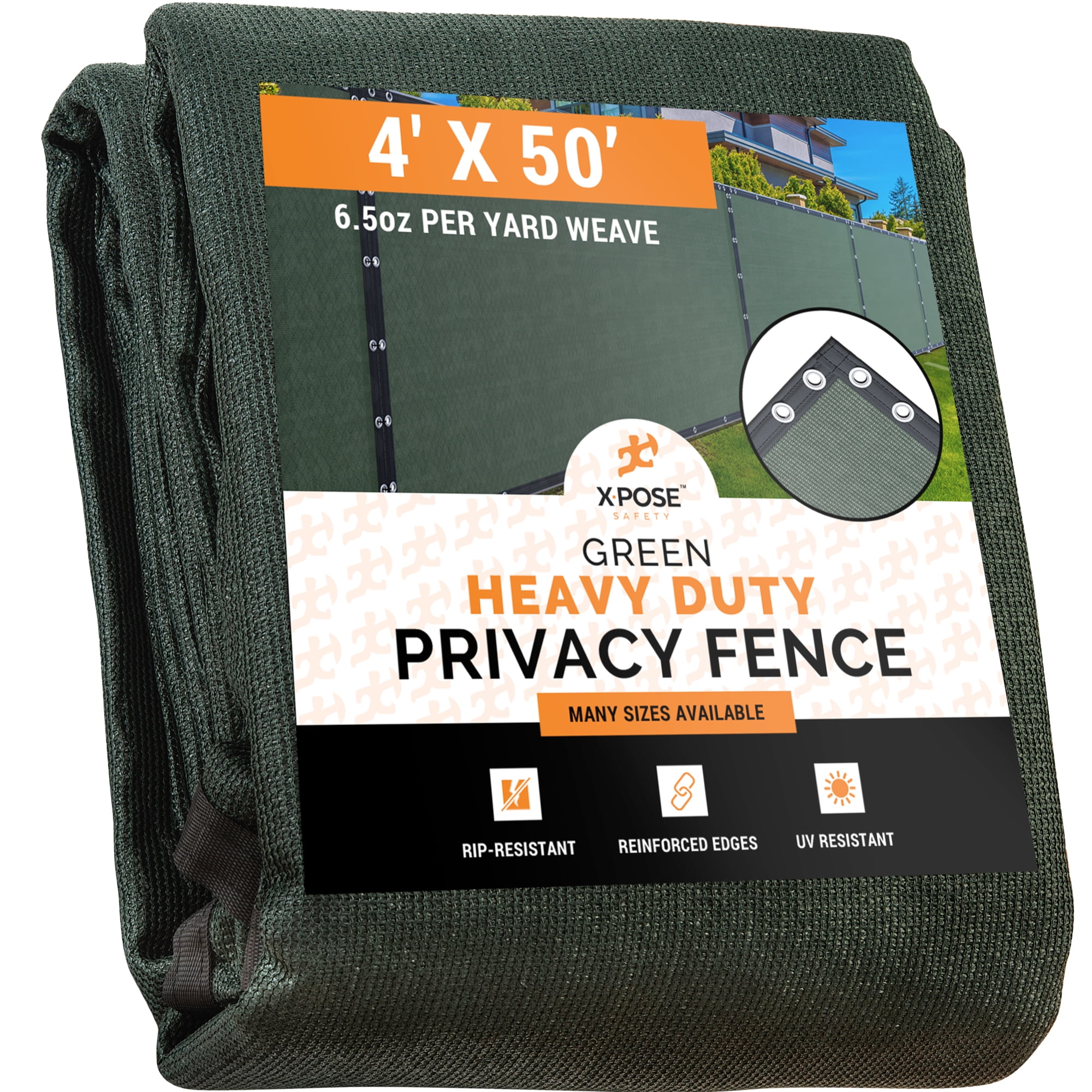 Green Heavy Duty Mesh Privacy Fence with Reinforced Edges
