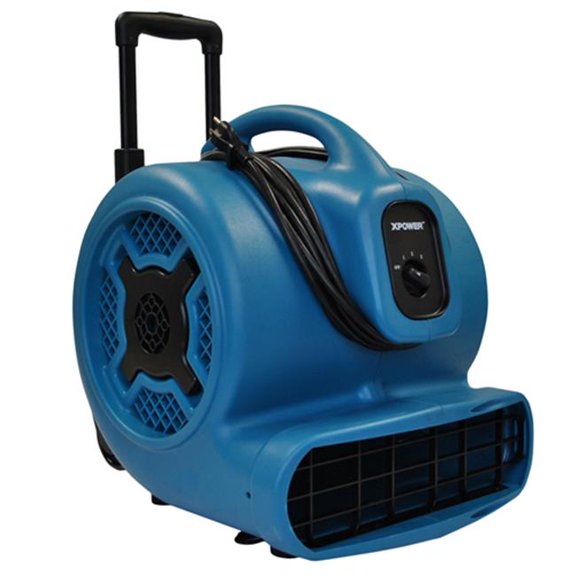 Xpower 1HP Multi-Purpose Air Mover/Dryer with Wheels and Luggage Handle - ABS