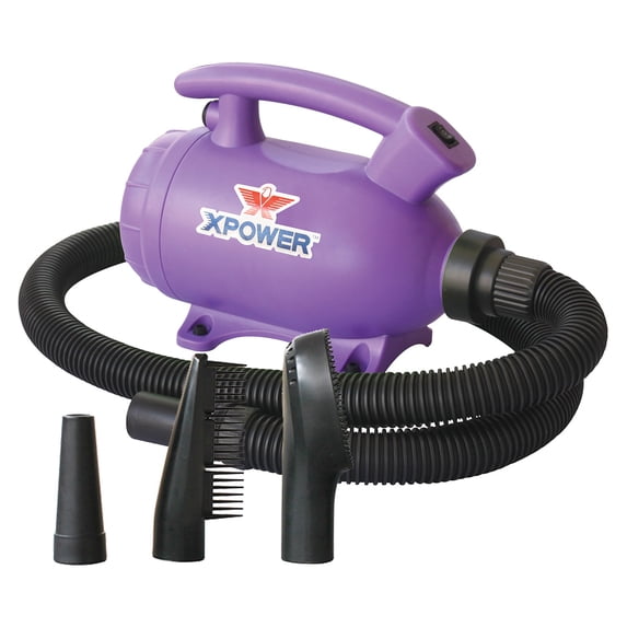 Xpower B-55 Portable Home Pet Grooming Force Hair Dryer and Vacuum (Purple)