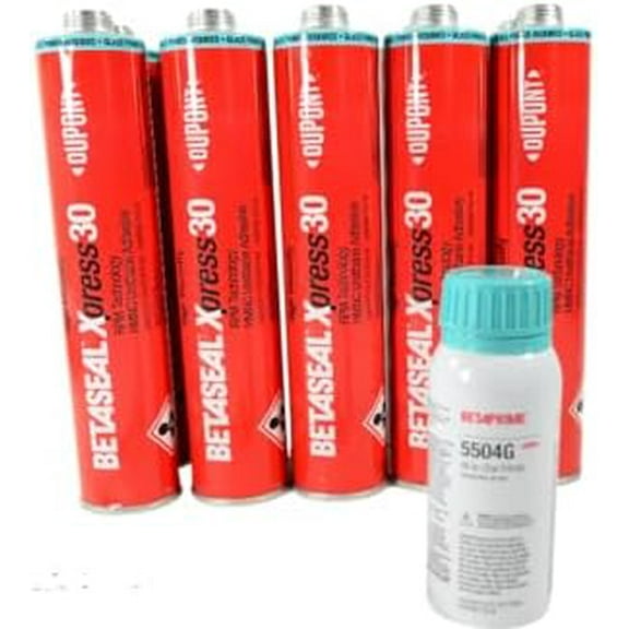 Xpress 30 Advanced-Cure Auto Glass Urethane, Adhesive Sealant 10 Tubes (Case Pack with 4.2oz Bottle of Primer)