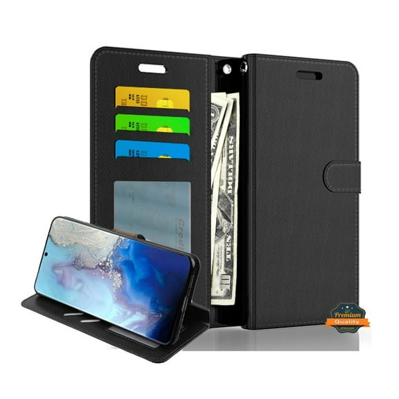 Xpression Case for Apple iPhone 13 Pro Max (6.7") Wallet PU Leather Pouch with Credit Card Slots ID Money Pocket, Stand & Strap Flip Phone Cover [Black]