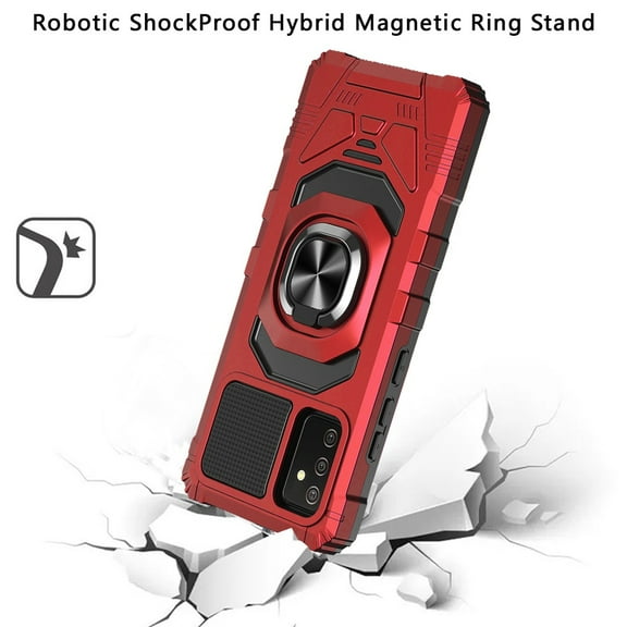 Xpression Case for Phone Case for Samsung Galaxy A53 5G with Magnetic Ring Stand Kickstand Hybrid Dual Layer Rugged Shockproof Protective Cover [ Red ]