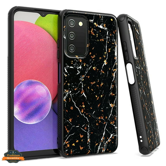 Xpression Case for Samsung Galaxy A53 5G Marble Fashion Stone Stylish Flake Glitter Bling Hybrid Glossy TPU Rubber Hard Protection Phone Cover [Marble Black]