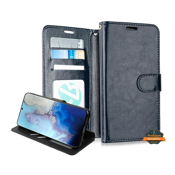 Xpression Case for Samsung Galaxy Note 20 Ultra (6.9") Wallet PU Leather Pouch with Card Slots ID Cash, Stand & Strap Flip Dual Layers Phone Cover [Blue]