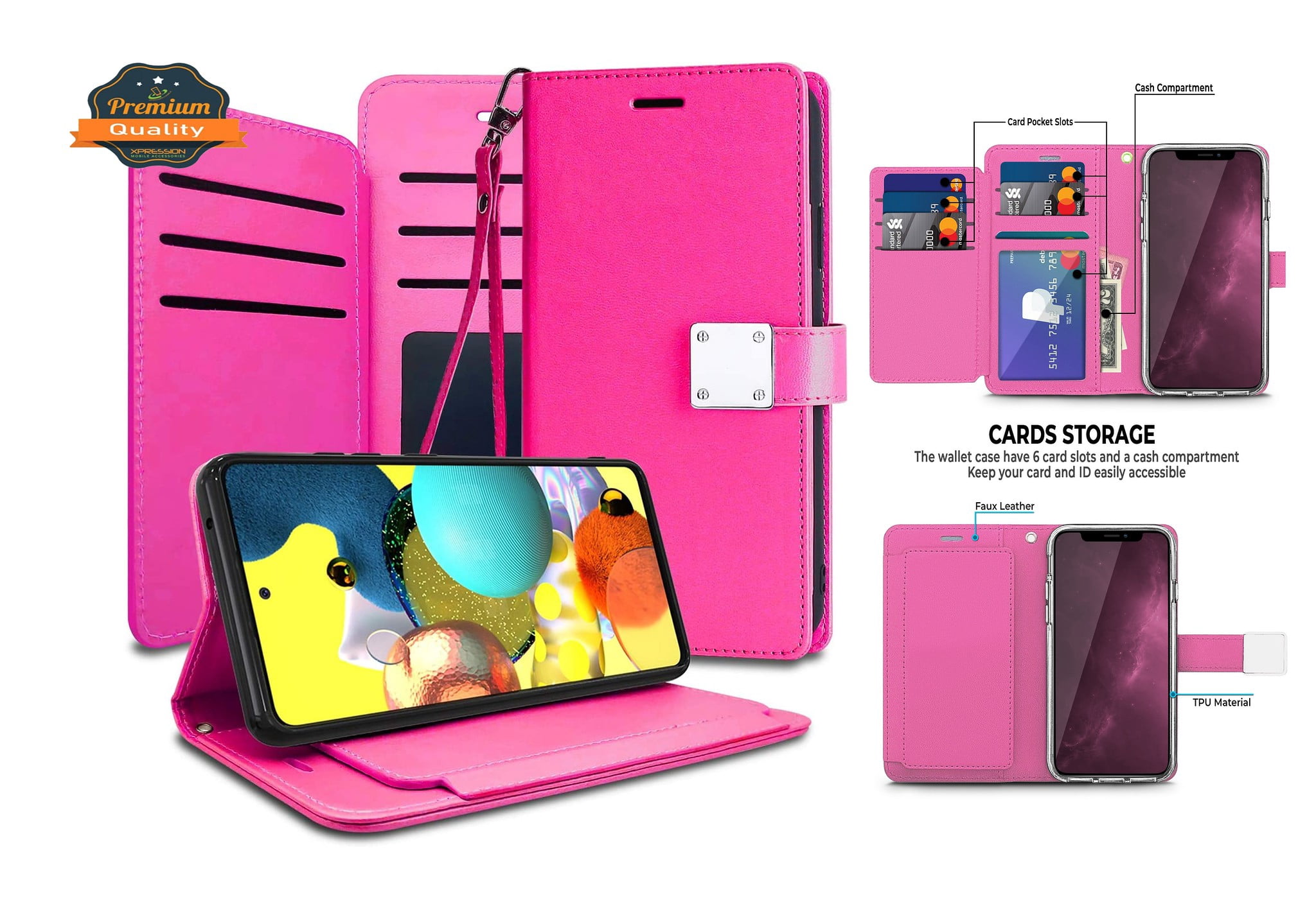 Xpression Case for Samsung Galaxy S21 Plus Wallet Folio