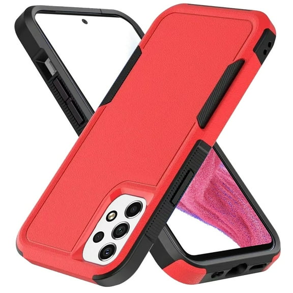 Xpression Case for Phone Case for Samsung Galaxy A53 5G Tough Hybrid Rugged Hard Shockproof 3in1 Protection Design Heavy-Duty Armor Cover [ Red ]