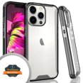 thumbnail image 1 of Xpression Cover for Apple iPhone 15 Pro Max (6.7") Frame Shockproof Hybrid Rubber Silicone Gummy TPU Clear Hard PC Back Protective Phone Case - Smoke Black, 1 of 9