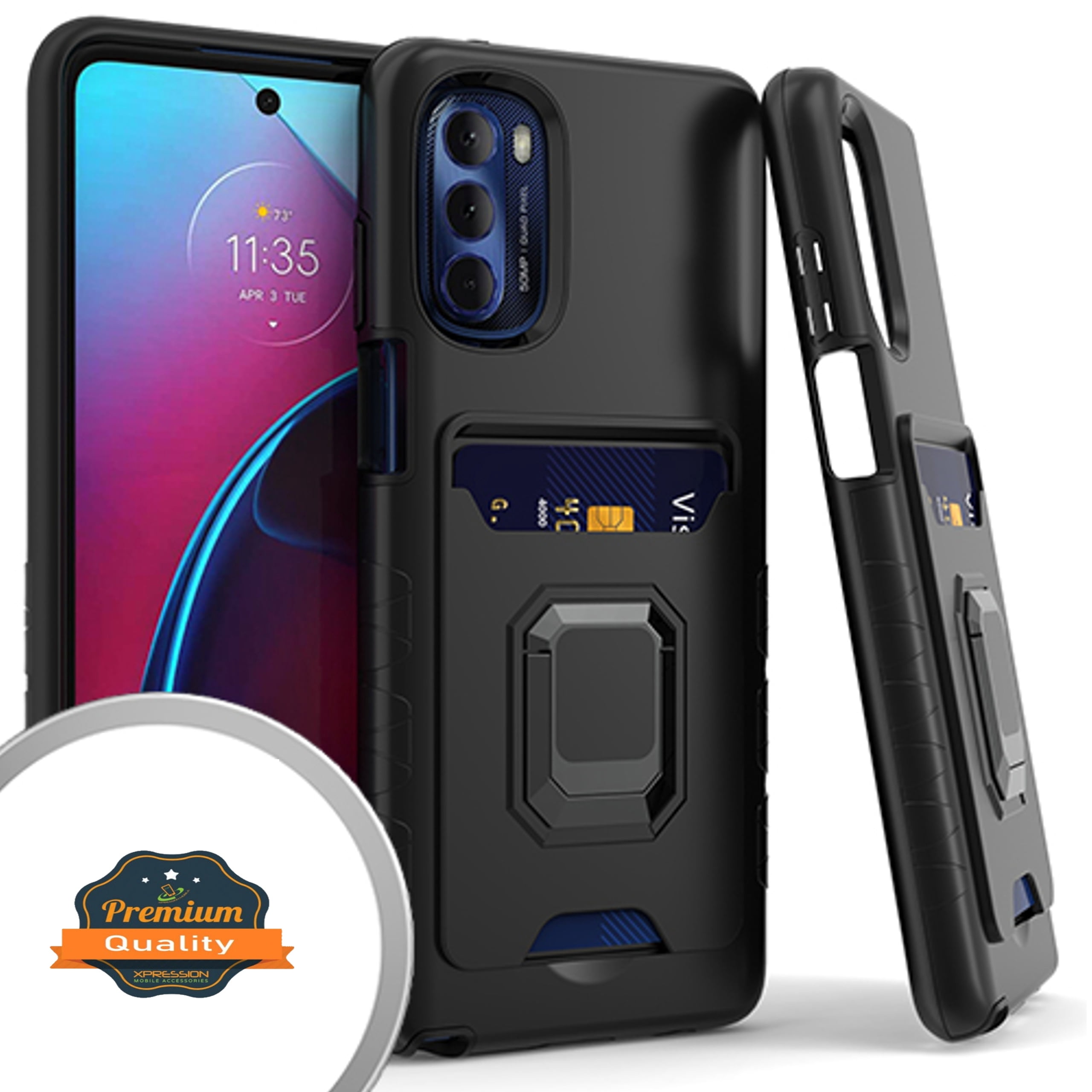 TCL Stylus 5G Shockproof Case Ring Holder Kickstand Shockproof Hybrid Armor  Case With Ring Holder For TCL Stylus 5G - Luxury Matte Finish Rugged TCL  Phone Case