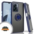 thumbnail image 1 of Xpression Cover for Motorola Moto G Stylus 5G 2024 Finger Ring Stand Holder Kickstand Hybrid Frosted Matte TPU Hard PC Frame Shock-Absorption Phone Case - Blue, 1 of 8