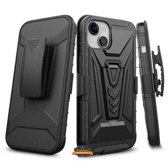 Xpression Cover for Revvl 6X 5G (T-Mobile) Hybrid Belt Clip Holster with Built-in Kickstand, Heavy Duty Protective Shock Absorption Armor Phone Case - Black