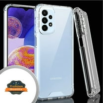 Xpression Cover for Samsung Galaxy A23 5G Ultra Slim Frame Shockptoof Hybrid Rubber Silicone Gummy TPU Clear Hard Back Protective Phone Case - Transparent