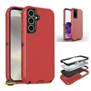 Xpression Cover for Samsung Galaxy S25 /S24 Delux Armor Case Shockproof Rugged 3-Layer Protection Hybrid Heavy Duty with Enhanced Durability Phone Case - Red