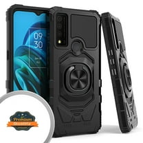 Xpression Cover for TCL Stylus 5G Armor Hybrid Stand Ring Hard TPU Rugged Full-Body Protective [Military-Grade] Magnetic Car Ring Holder Phone Case - Black