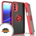thumbnail image 1 of Xpression Cover for Motorola Moto G 5G 2022 Ring Stand Holder Kickstand Hybrid Frosted Matte Soft TPU Hard PC Frame Shock-Absorption Phone Case - Red, 1 of 8