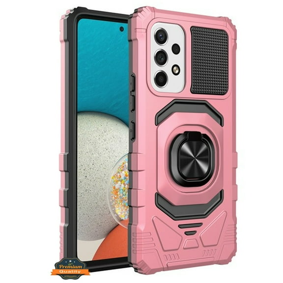 Xpression Phone Case For AT&T Motivate Pro 5G AT&T Motivate Pro 5G Hybrid Magnetic Car Mount Ring Kickstand Stand Holder Full-Body Armor Protective [Military Grade] Cover, Rose Gold